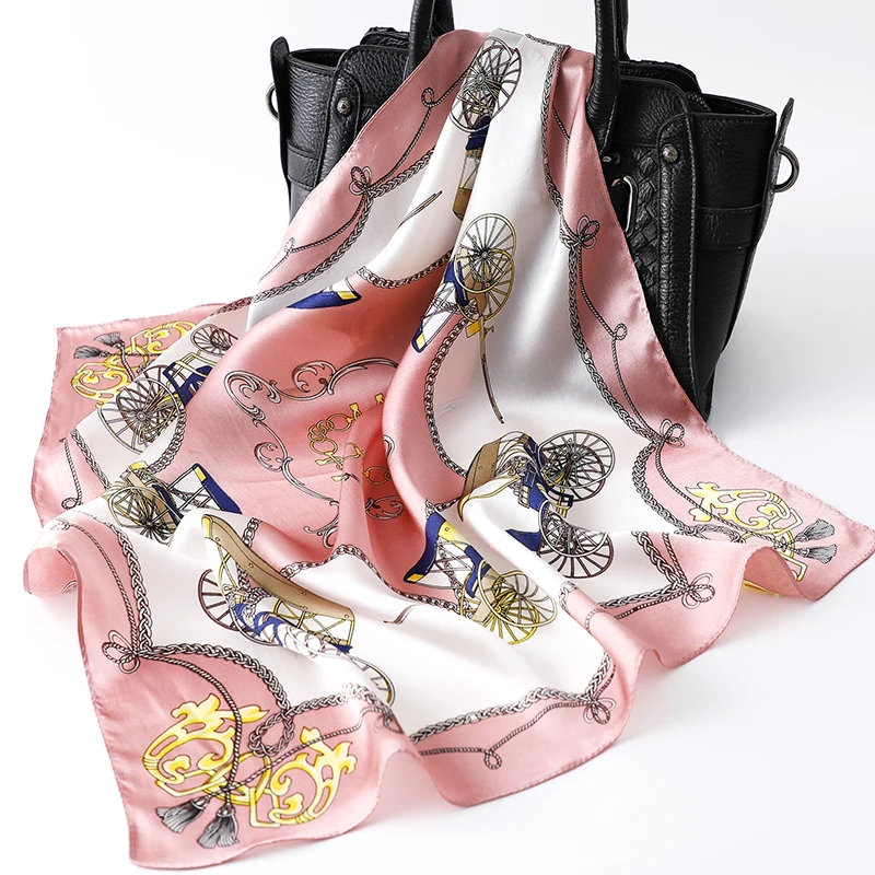 100% настоящий натуральный шелковый квадратный шарф для шеи роскошный бренд 2018