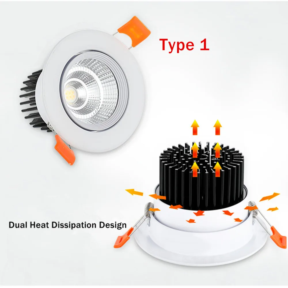 Диммируемый светодиодный светильник Регулируемый угол наклона COB потолочный 5 Вт