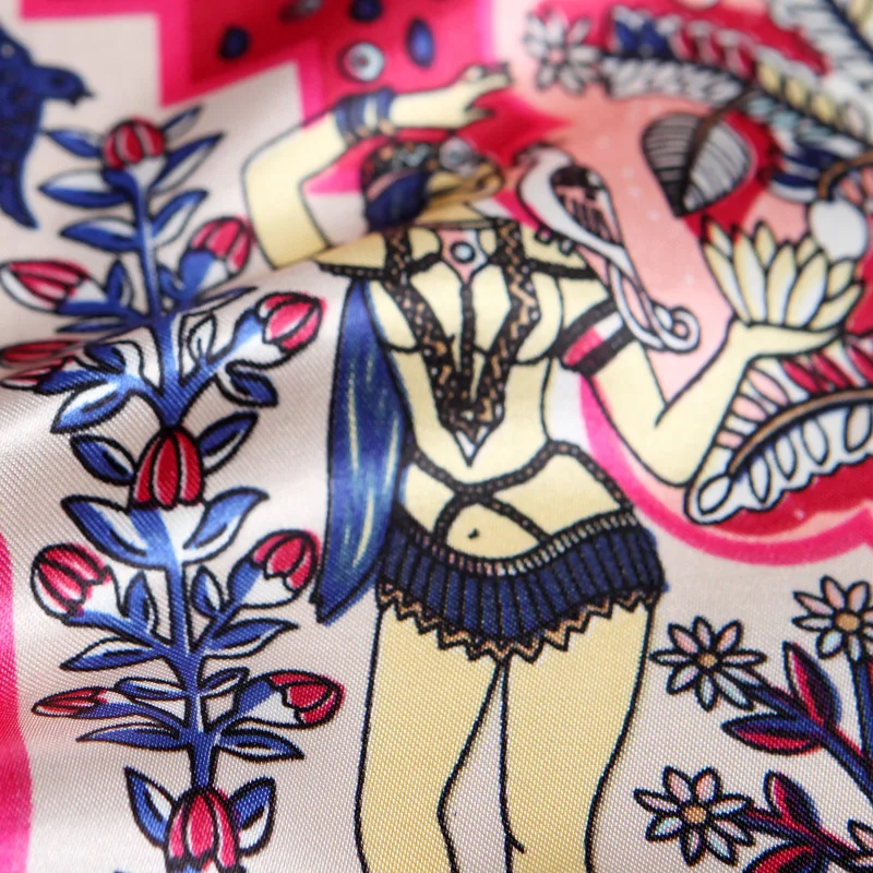 90*90 см шелковые шарфы Ренессанс Женские платки квадратный хиджаб шарф Дамская