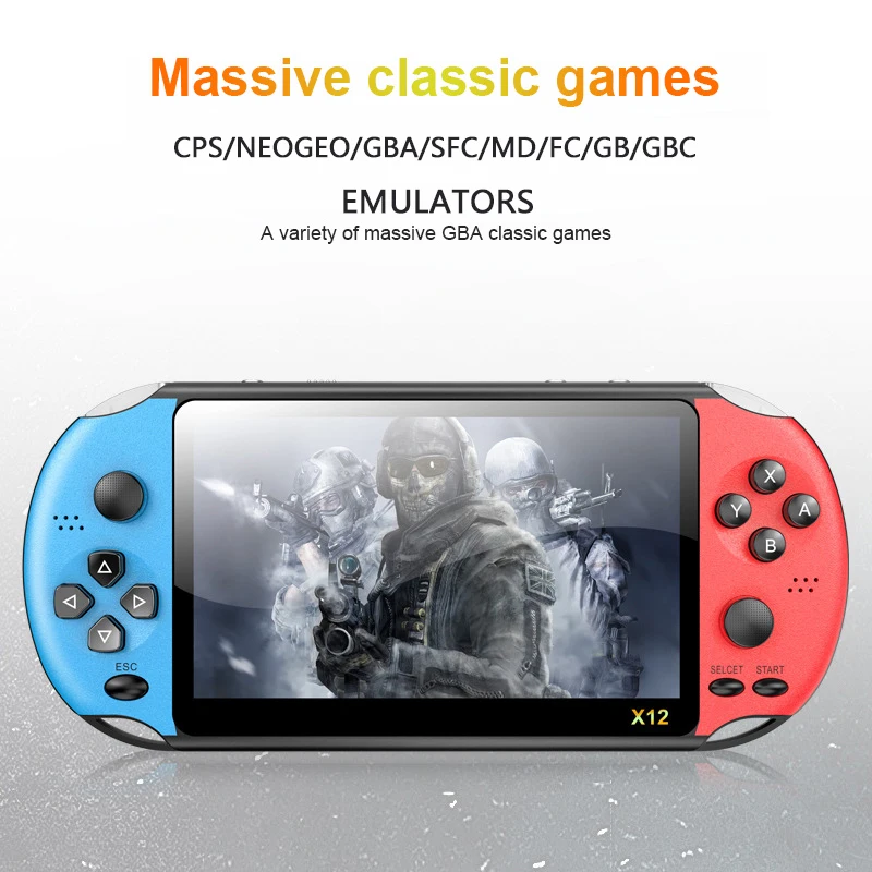 Портативная игровая консоль X12 5 1 дюйма для портативных игровых консолей 3000 +