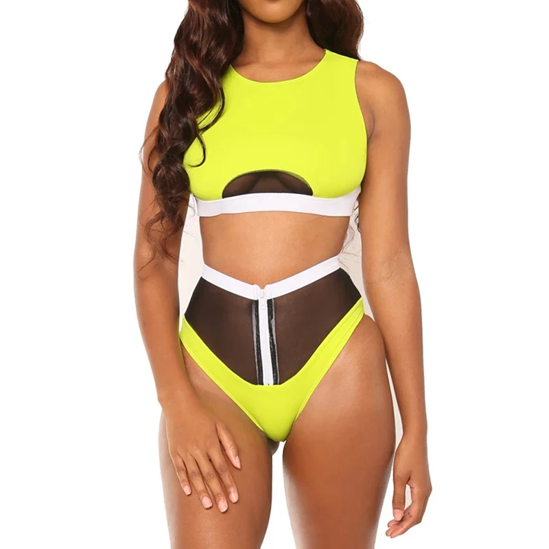 Комплект бикини на молнии с высокой талией 2020 Африканский купальник сексуальный