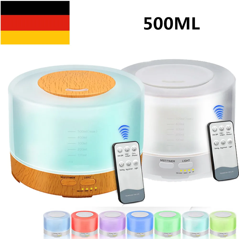 500 мл увлажнитель воздуха диффузор масла ароматерапия машина ультразвуковой