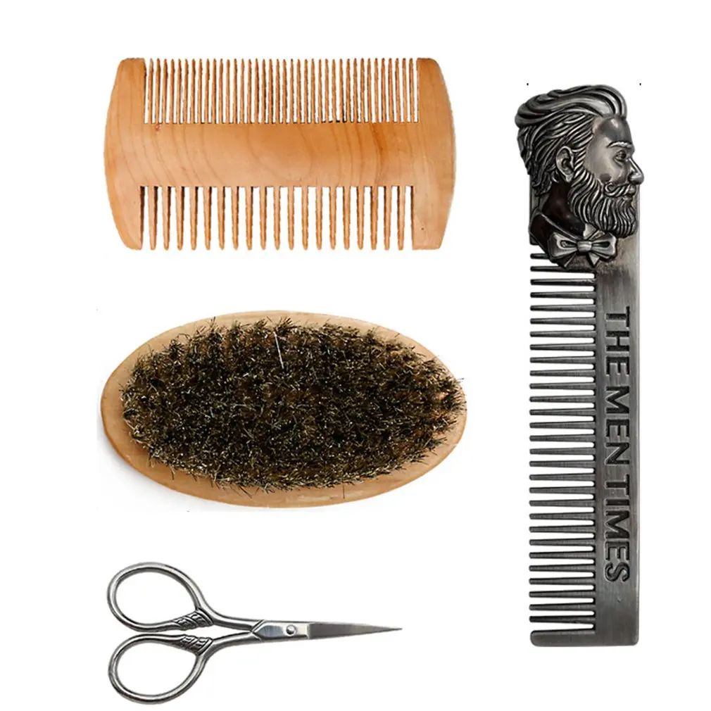 

Beard Comb Set Double Beard Oil Head Shape Beard Comb Brush Care Beard Oil Tool Beard Comb Set Professional