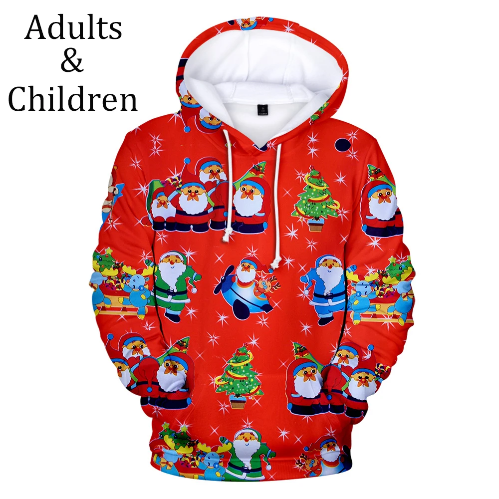 

3D Christmas Print Santa Hoodies Men/Womens casual Fall Winter Hip Hop Kids Sweatshirts boy/girls Christmas baby Hoodies tops