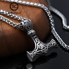 Норвежский викинг Ожерелье Амулет мужской вегвизир Подвеска из нержавеющей стали молоток в скандинавском стиле руна мужской Панк ювелирные изделия Прямая поставка