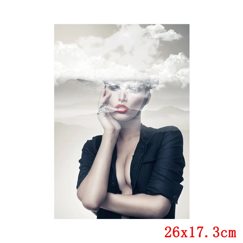 Нашивки для одежды красивая девушка термонаклейки теплопередача кофе леди