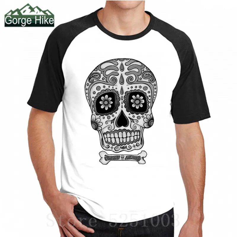 Мексиканская 3D футболка с изображением черного сердца сахарного черепа