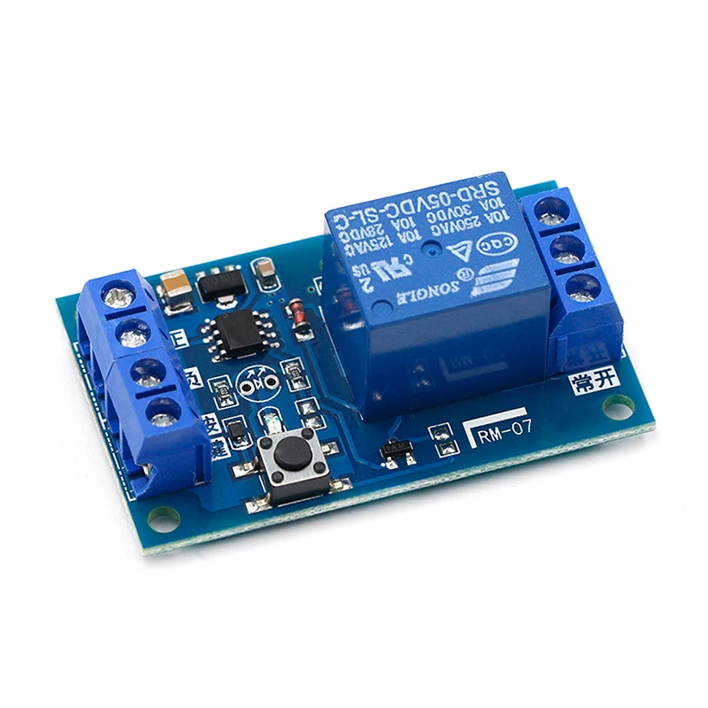 

5V/12V/24V Single Bond Button Bistable Relay Module Modified Car Start and Stop Self-Locking Switch One Key