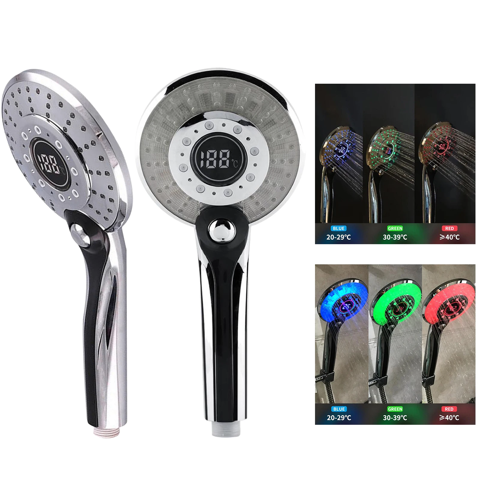 

Shower Head Automatically Temperature Control SPA Sprayer LED Shower Filter