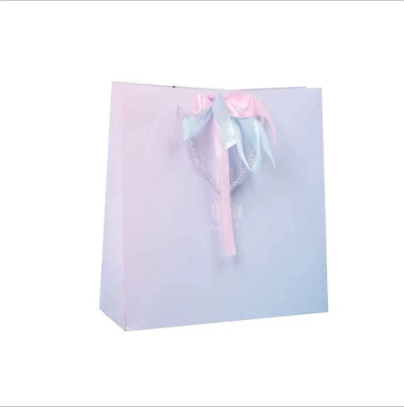 

High Quality Gradual Change Paper Gift Bag Kraft Paper Candy Box with Handle Wedding Birthday Party Gift Package