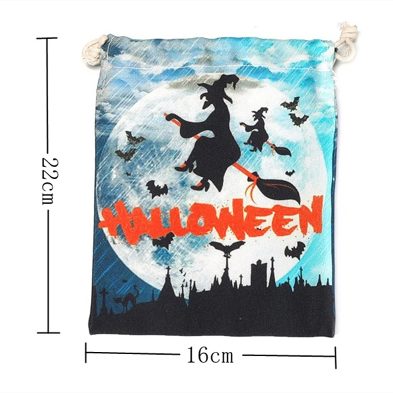 Пакет для конфет на Хэллоуин с изображением черного кота тыквенный призрак