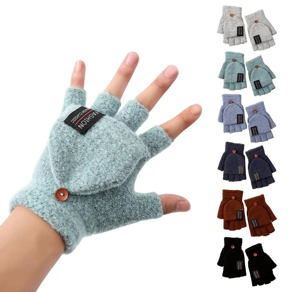 

1Pair Half Finger Fingerless Gloves For Women And Men Wool Knit Wrist Cotton Gloves Winter Warm Workout Gloves