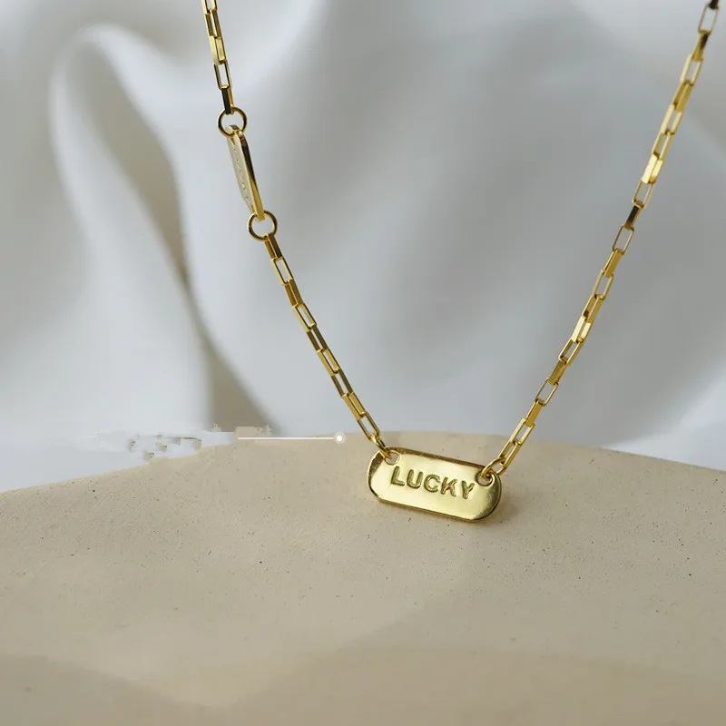 

925 Sterling Silver Geometric Charm Pendant Necklace For Women Choker Party Jewelry Statement Collar DZ644