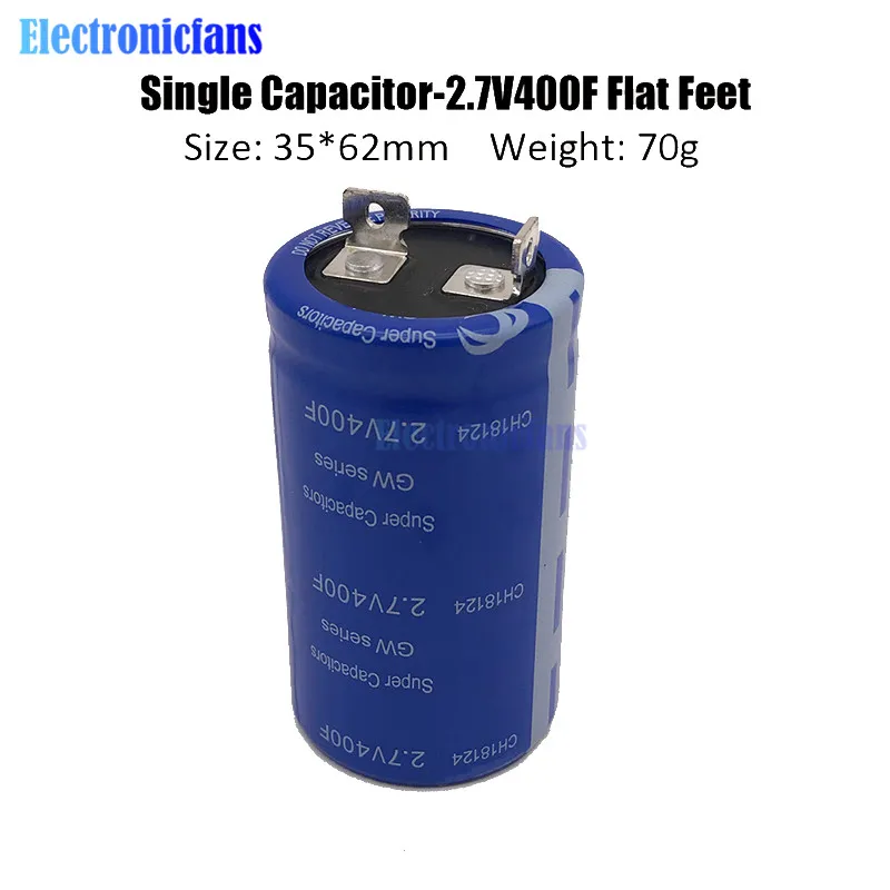 2 7 V 400F 35*62 мм супер фарад конденсатор одиночный 2.7v400f флаг ноги высокая частота