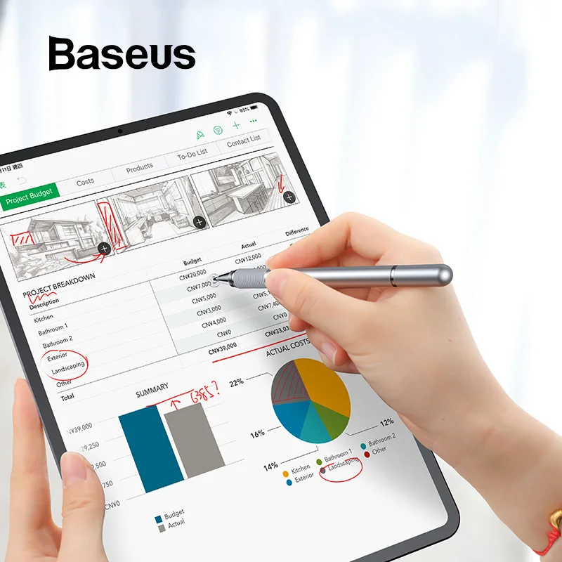 Универсальный стилус Baseus, многофункциональная сенсорная ручка для экрана, емкостная сенсорная ручка для iPad, iPhone, samsung, Xiaomi, huawei, ручка для планшета