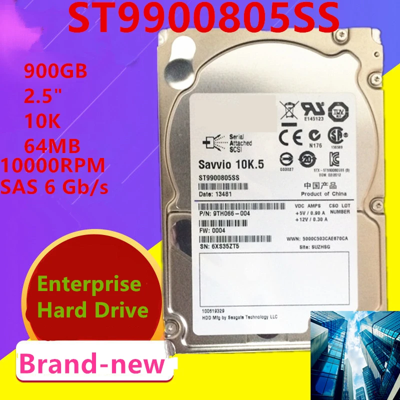 Новый оригинальный HDD для Seagate 900GB 2 5 &quot10K SAS 6 ГБ/сек. 64MB 10000RPM внутреннего жесткого