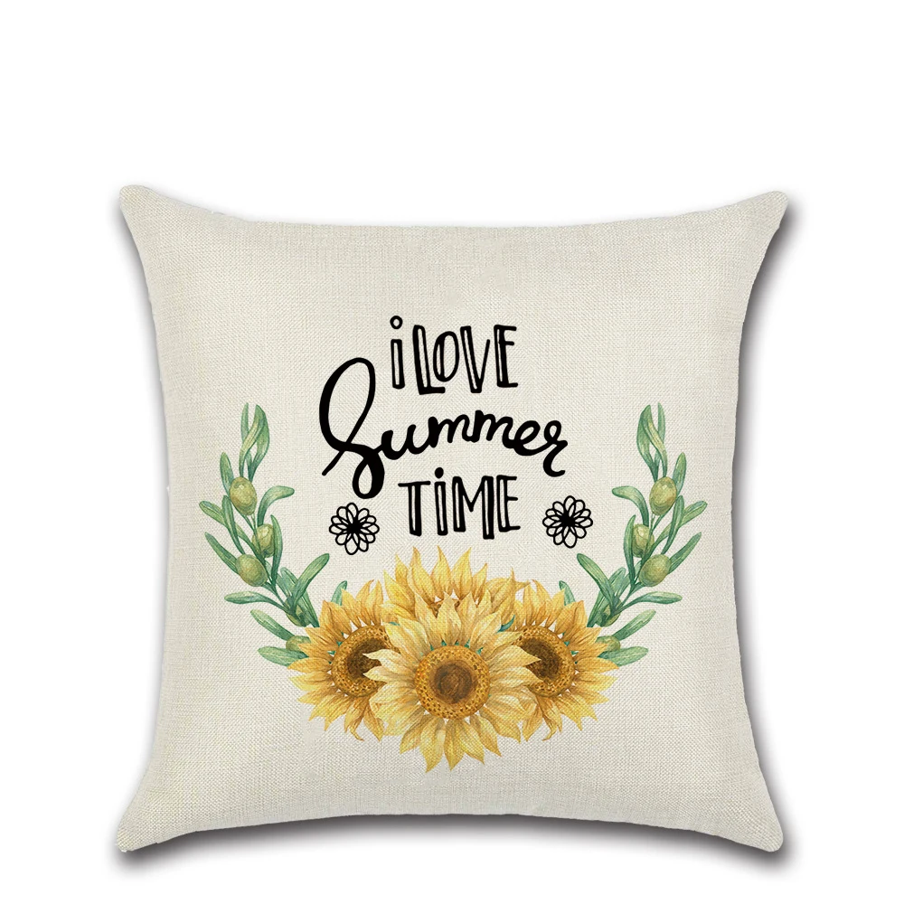 45*45 см новинка креативная Автомобильная наволочка с принтом подсолнуха и букв