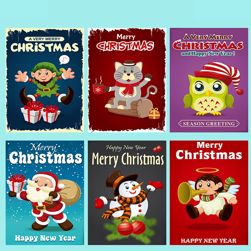 24 шт./лот мини поздравительные открытки Санта Клаус Рождественская Праздничная