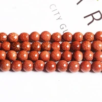 high quality synthetic gold sandstone 468101214mm round necklace bracelet jewelry diy gems loose beads 15 inch wk101