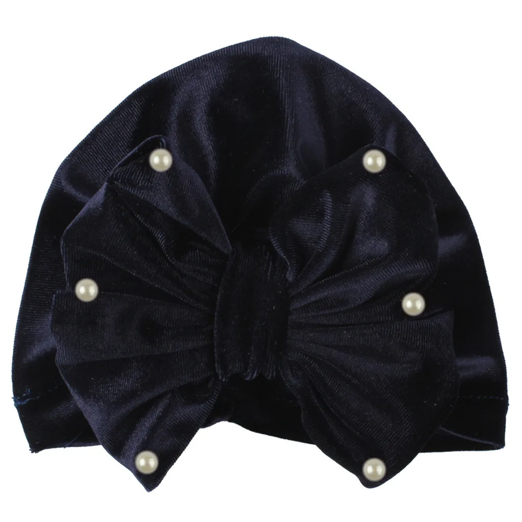 Детский жемчужный индийский головной убор с бантом детский пуловер шапка для