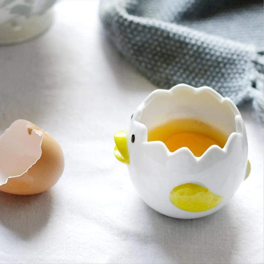 

Ceramic Egg Separator Chick Shape Egg Yolk Separator Kitchen Gadgets Lovely Design Household Supplies