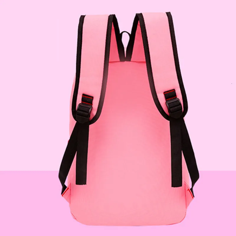 Backpack Women 4pcs/set Cat Printing Canvas School Bags For Teenager Girls Preppy Style Rucksack Cute Book Bag Mochila Feminina