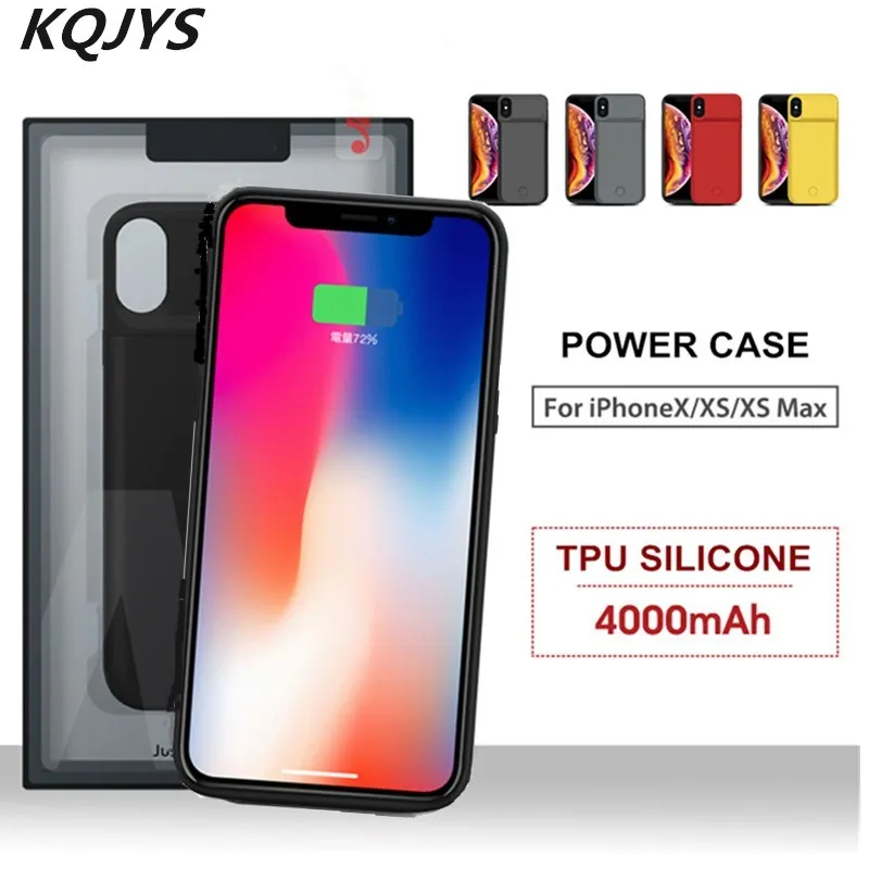 KQJYS, внешний аккумулятор, задняя крышка, ультра тонкий, для iPhone XS Max, XR, портативный, задняя крышка, зарядное устройство, чехол для iPhone X, XS, чехол для питания