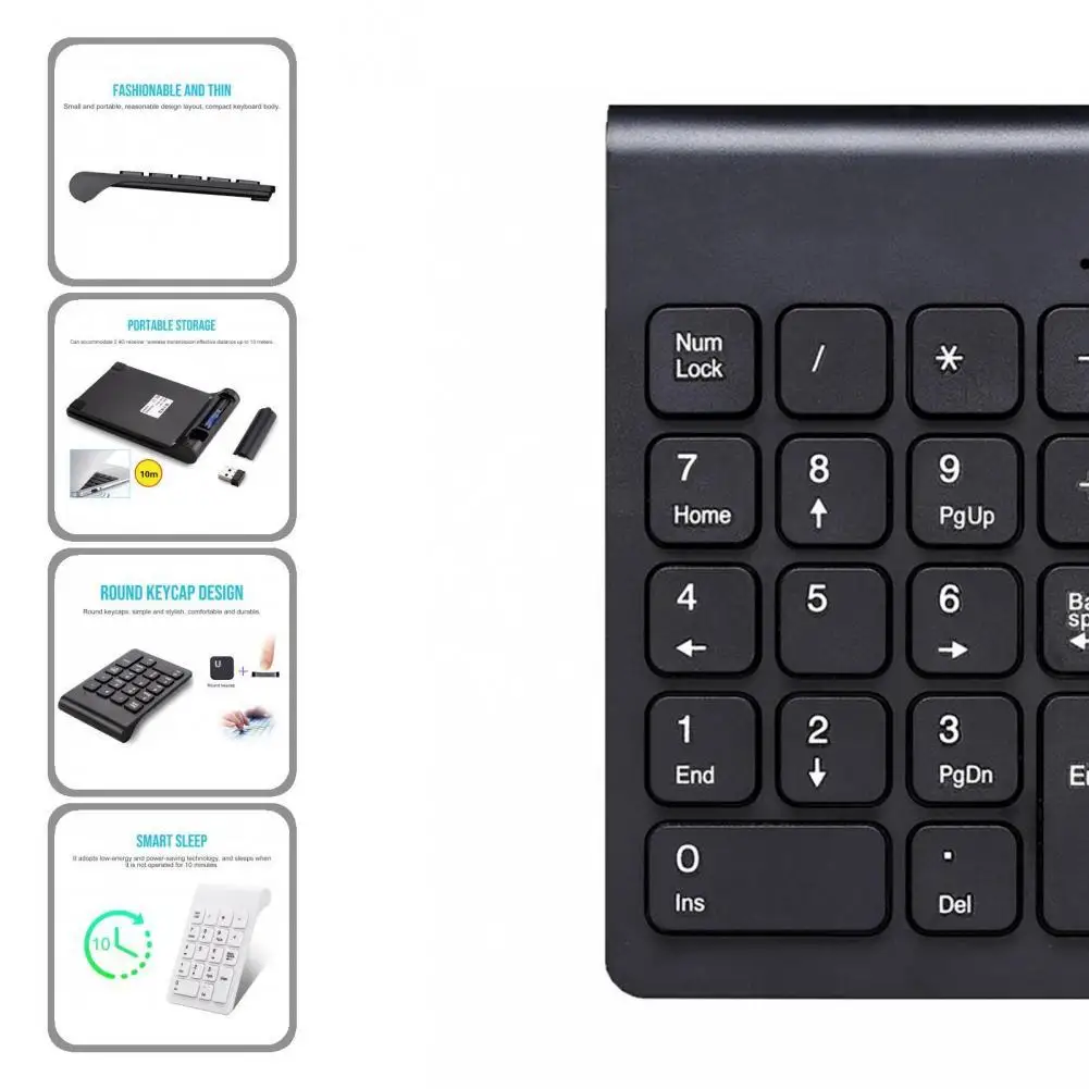 

Good Hand Feeling Ultra-thin 2.4G Wireless Sensitive Number Keyboard Pad for Office