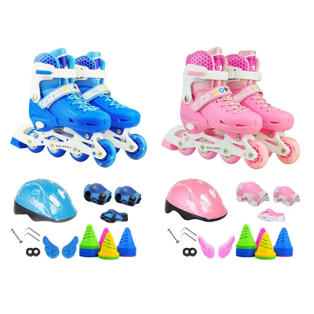 

4-speed Adjustable Sports Skates Light-emitting Inline Skates Fun Children Beginner Skates With Protective Gear