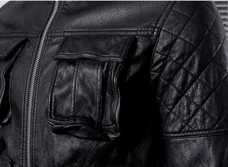 Мужская куртка локомотив с четырьмя ногами из ПУ кожи|Куртки искуственной кожи| |