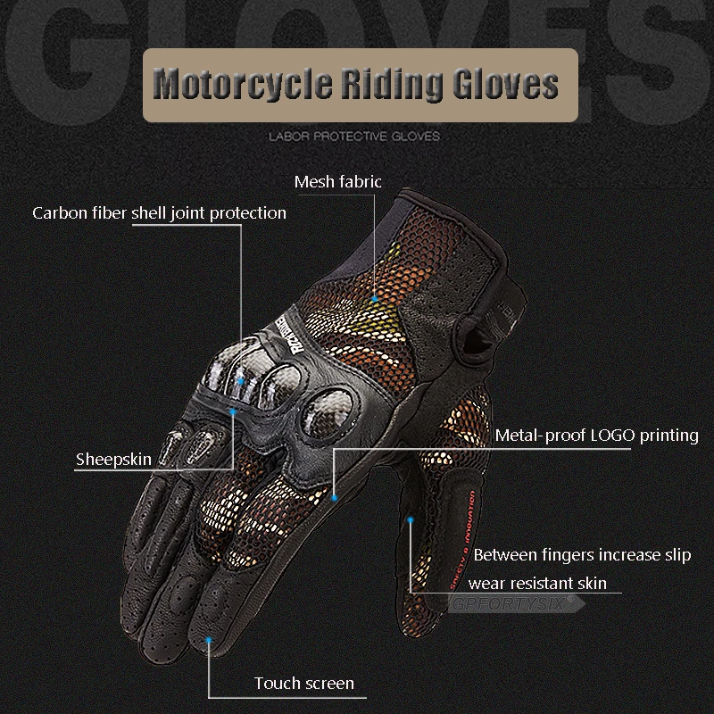 

ROCK BIKER New Motorcycle Gloves Summer Breathable Touch Screen Camouflage Motorcycle Rider Gloves Hard Protector Carbon Fiber