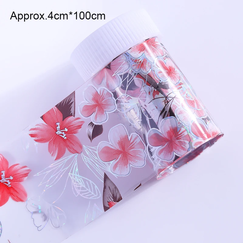 1 рулон цветов изображения ногтей фольги красочные цветочные переводные