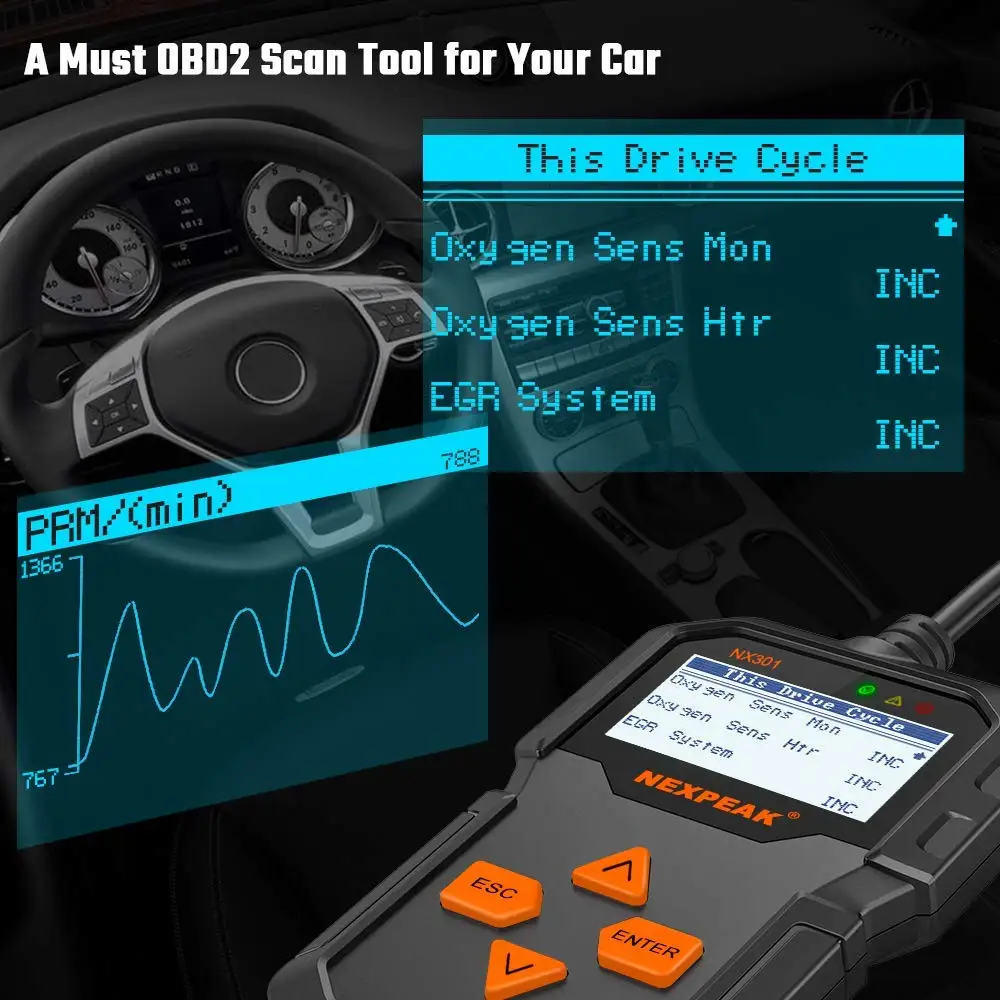 NX301 OBDD2 диагностический автомобильный сканерный диагностический инструмент считыватель кодов obd2 сканер диагностический сканер инструмент OBD2