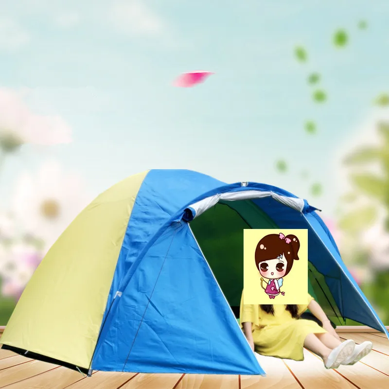 Сверхлегкая двухслойная непромокаемая палатка на 3 4 человека для кемпинга