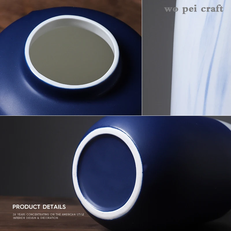 

Chinese Blue and White Porcelain Vases for Flowers Desktop Decor Ceramics Vase FlowerPot Flower Insert Nordic Vintage Decoration