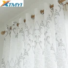 Белые тюлевые шторы XTMYI, европейские прозрачные Занавески с цветочным рисунком для спальни, гостиной, кухни, занавески для экрана
