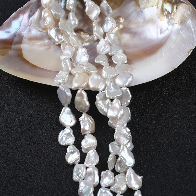 

Wholesale 14-15mm white keshi loose pearl beads strand