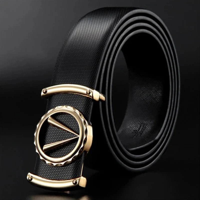 bekeleBOLO Men's Belt Cow Leather Belts Brand Fashion Automatic Buckle Black Genuine for Men 3.4cm Width N71314 | Аксессуары для