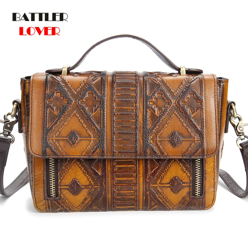 

Women Soft Handle Bag Bag Tote 2020 New Cover Ladies Casual Shoulder Messenger Bag Creative Design National Printing