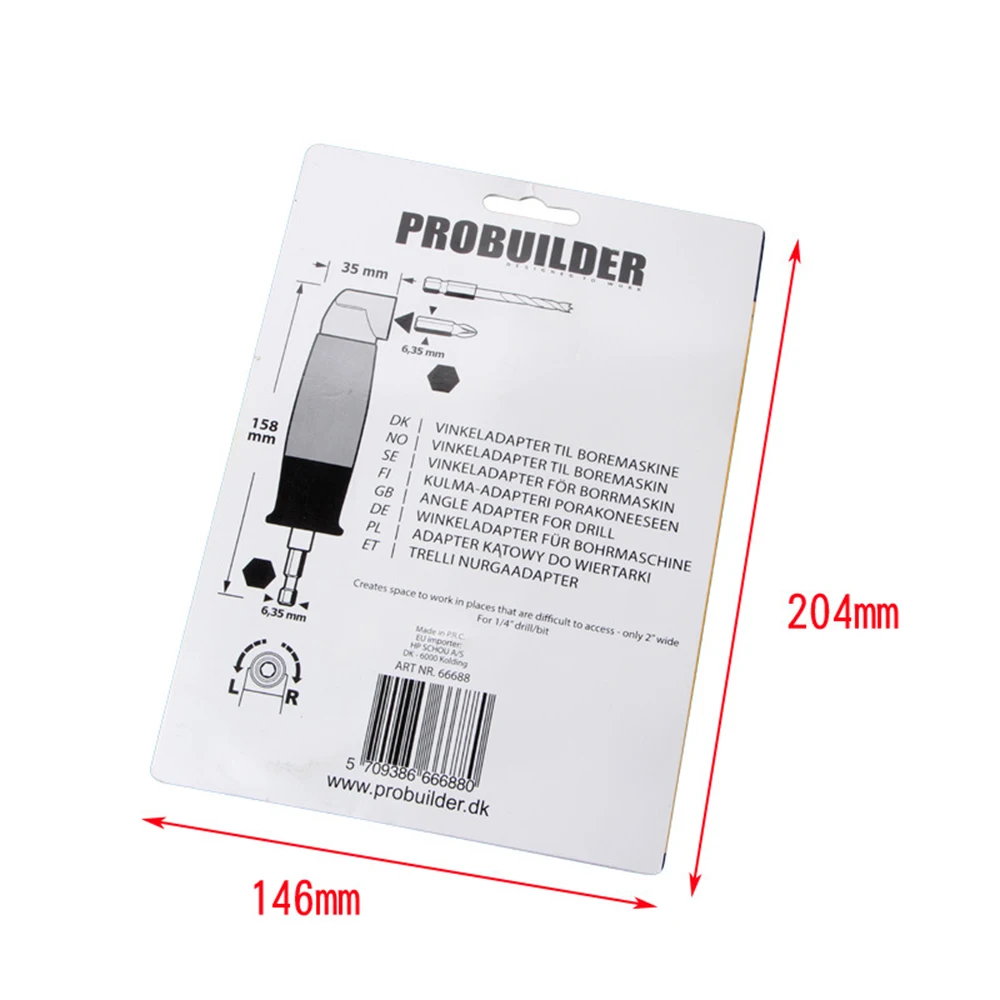 Угловой адаптер для отвертки 90 градусов с шестигранным удлинителем на 105