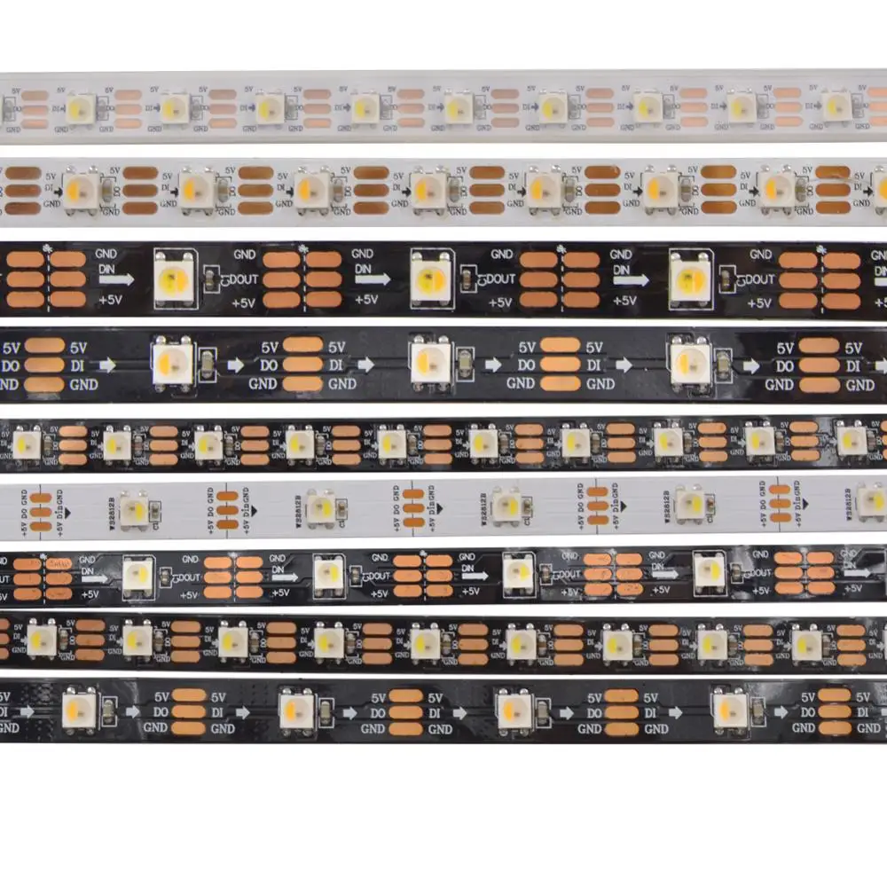 SMD Адресуемая Светодиодная лента SK6812 RGBW 4 в 1 м/5 м 30 60 144 светодиодов/пикселей/м IP30