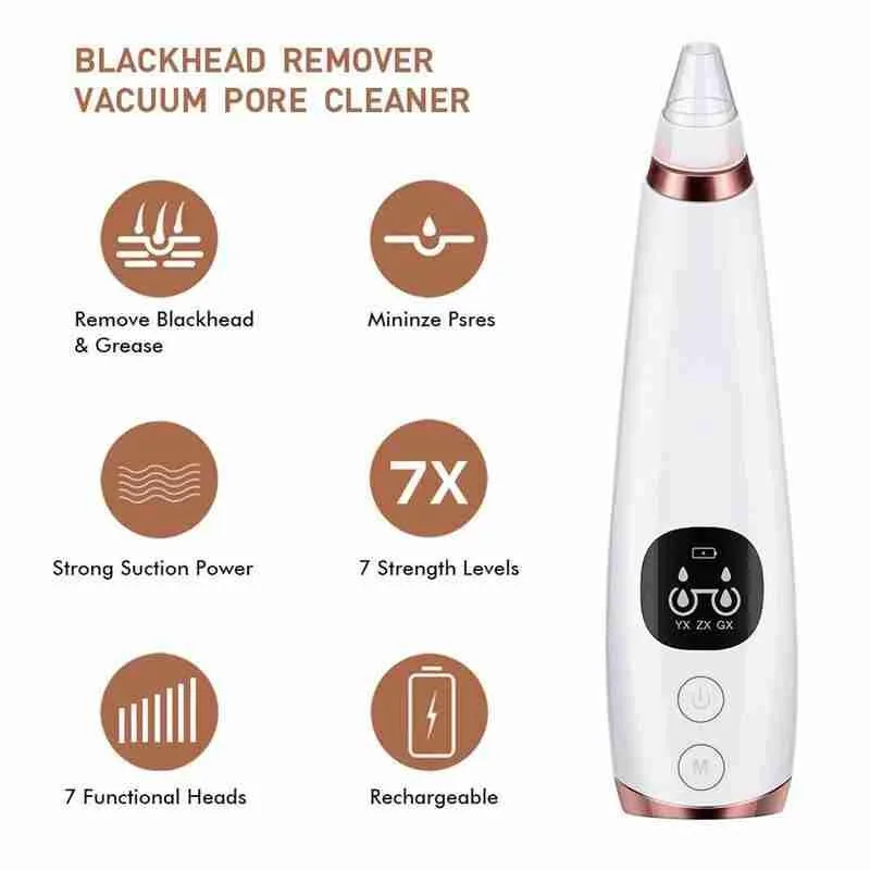 

Blackhead Remover Face Deep Nose Cleaner T Zone Pore Vacuum Skin Acne Suction Beauty Clean Skin Removal Pimple Tool F6P9