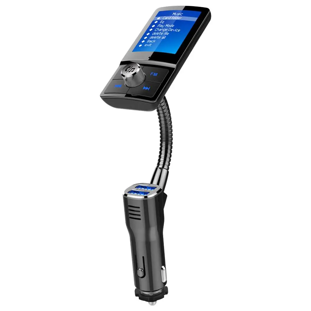 

Color Screen FM Transmitter Car MP3 Wireless Bluetooth Hands free Car Kit with QC 3.0 Dual USB Car Charger Support TF & U Disk