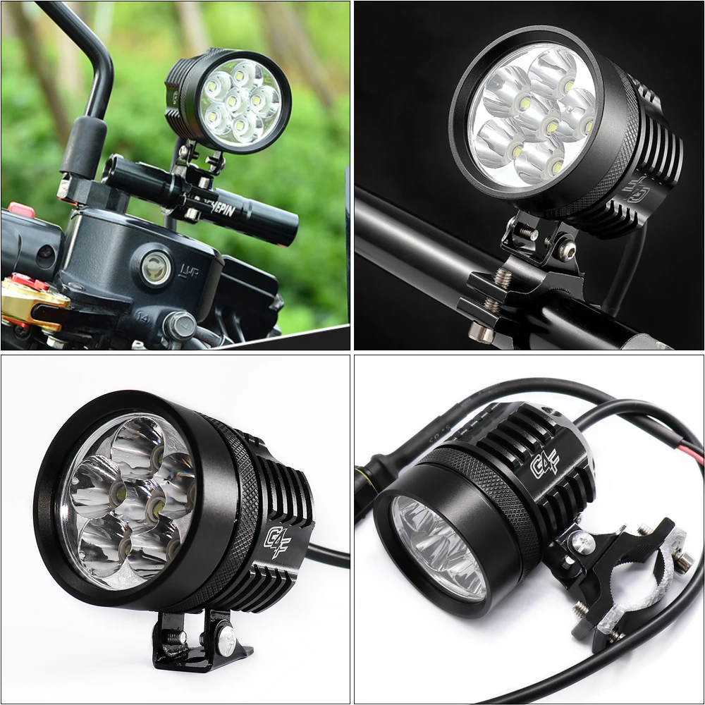 Белый/желтый мотоциклетный светодиодный головной светильник вспомогательная