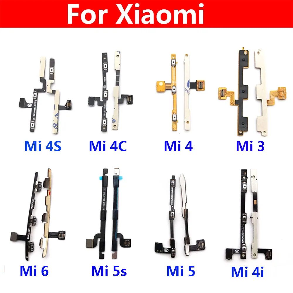 

New Power On Off Volume Button Side Key Flex Ribbon For Xiaomi Mi3 M3 Mi4 Mi5 Mi5S Mi4i Mi4c Mi4s Mi6 Max Max2 Note Replacement