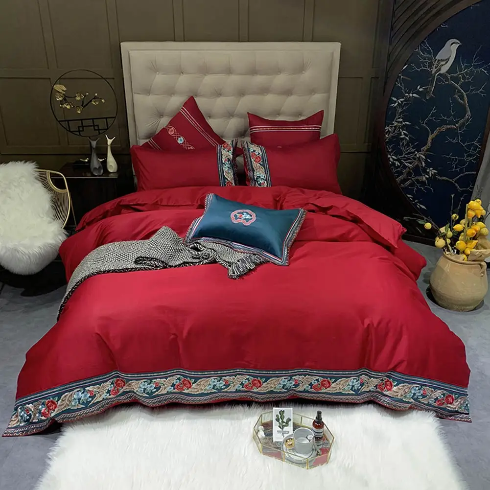 

Восточные комплекты постельного белья Svetanya 100 из египетского хлопка, Королевский размер, пододеяльник с вышивкой, комплект детской одежды