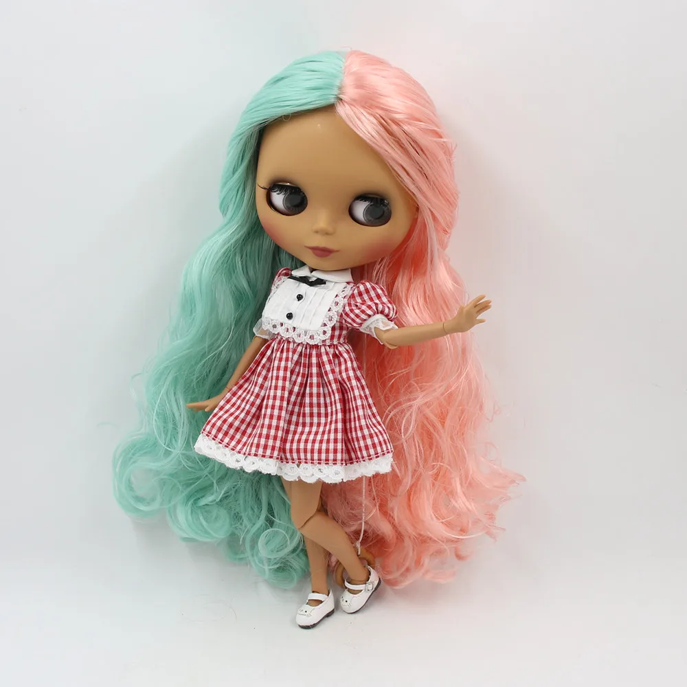 Ледяной DBS Blyth 1/6 bjd 30 см из черной кожи Матовые куклы с Совместное тела цвет волос
