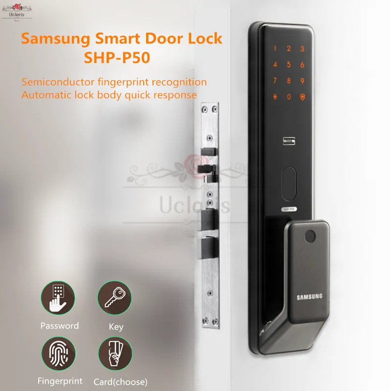 

Samsung Smart Digital Doorlock SHP-P50 Biometric Fingerprint Lock Security Intelligent Home Locks With Password,Card,Key