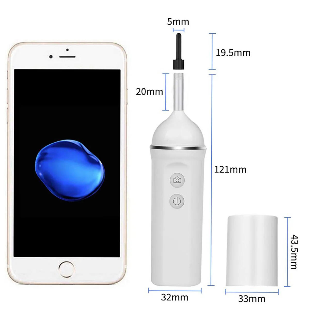 

WiFi Wireless Endoscope With 6 Adjustable LEDs 1.3 Megapixels 720P HD Ear Camera Earwax Removal Tool For IOS Android Smartphone