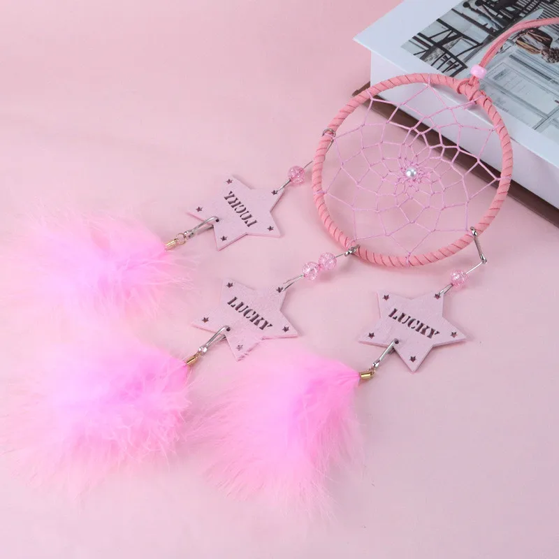 Ловцы снов с перьями загораются креативная Счастливая звезда Ловца для девочек